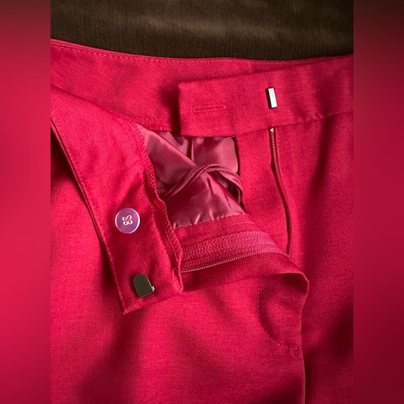 Jones Wear Essential Red NWT Crease In Front &.Back Wide & Straight Leg Sz 6 - Picture 6 of 15